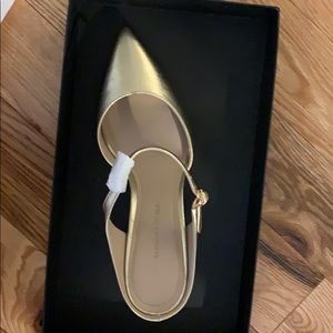 Banana Republic Gold Slip On Strap Pump